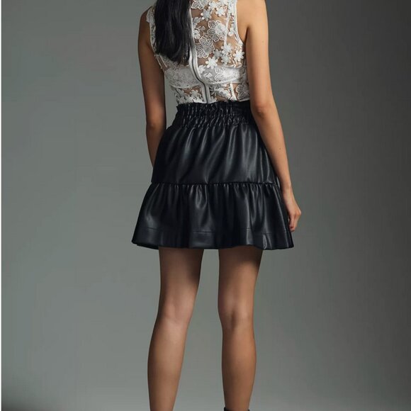 Anthropologie Somerset Faux Leather Skirt $120 NWT FULL PRICE, TOP RATED @Anthro - Picture 3 of 4